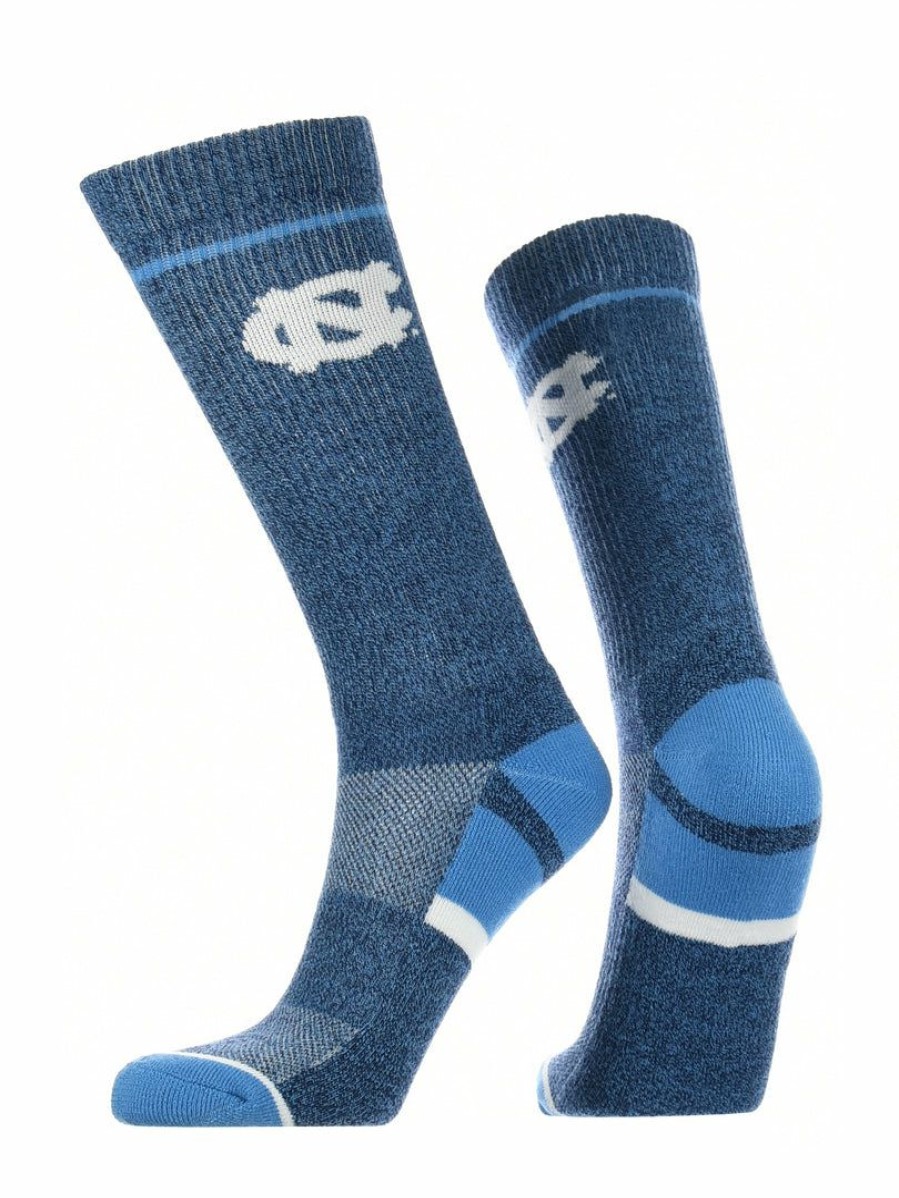 Ncaa Socks * | Wholesale Tck North Carolina Tar Heels Socks Victory Parade Crew Length Carolina Blue/White