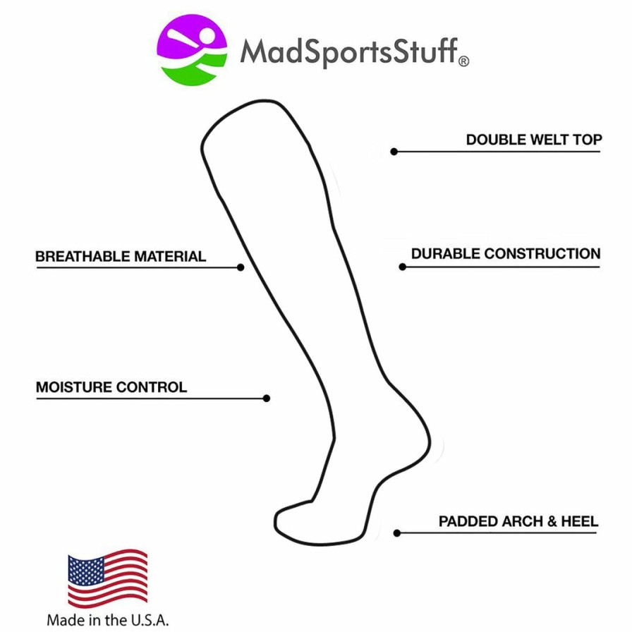 Ncaa Socks * | Discount Madsportsstuff Volleyball Socks Crazy Volleyball Logo Over The Calf Socks (Multiple Colors)