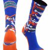 Ncaa Socks * | Best Reviews Of Tck Sports University Of Florida Gators Socks Woodland Camo Crew Royal/Orange/White