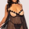 Lingerie * | Dreamgirl Plus Size Thorn Or A Rose Babydoll Set