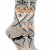 Ncaa Socks * | Cheap Whd Shiba Inu Socks For Women Gift For Dog Lovers Gray