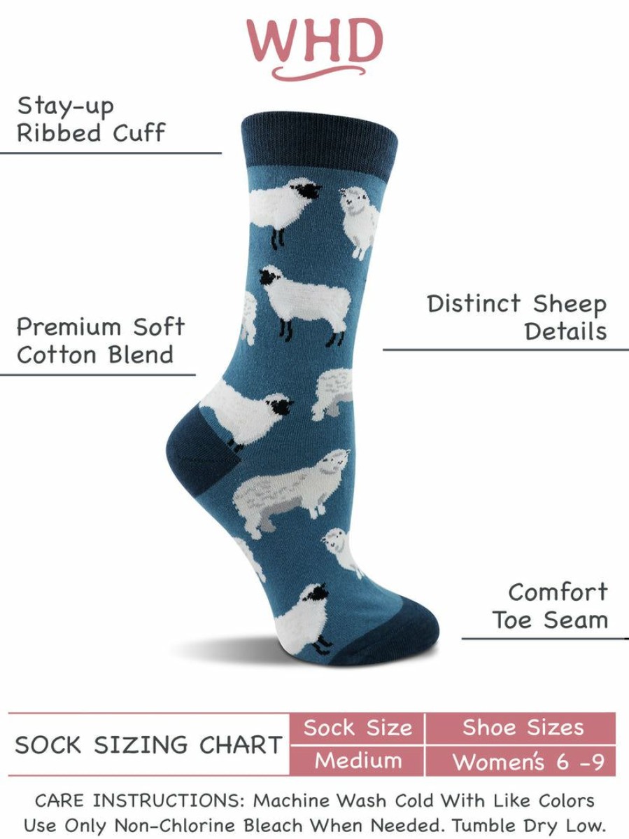 Ncaa Socks * | Promo Whd Sheep Socks For Women Sheep Lovers Gift 2-Pack Teal/Charcoal