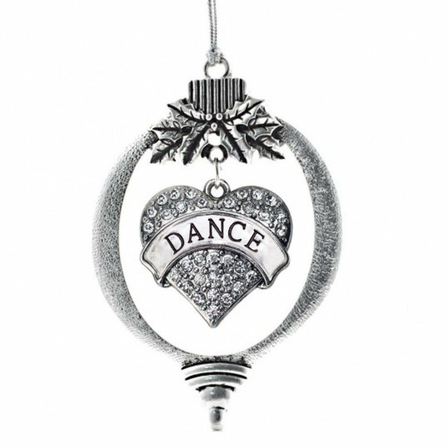 Accessories * | Deals Madsportsstuff Christmas Ornament For Dancer With Crystal Dance Heart Charm Ornaments