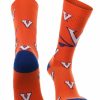 Ncaa Socks * | Wholesale Tck Virginia Cavaliers Socks Crew Length Sock Mayhem All Schools Orange/Blue/White