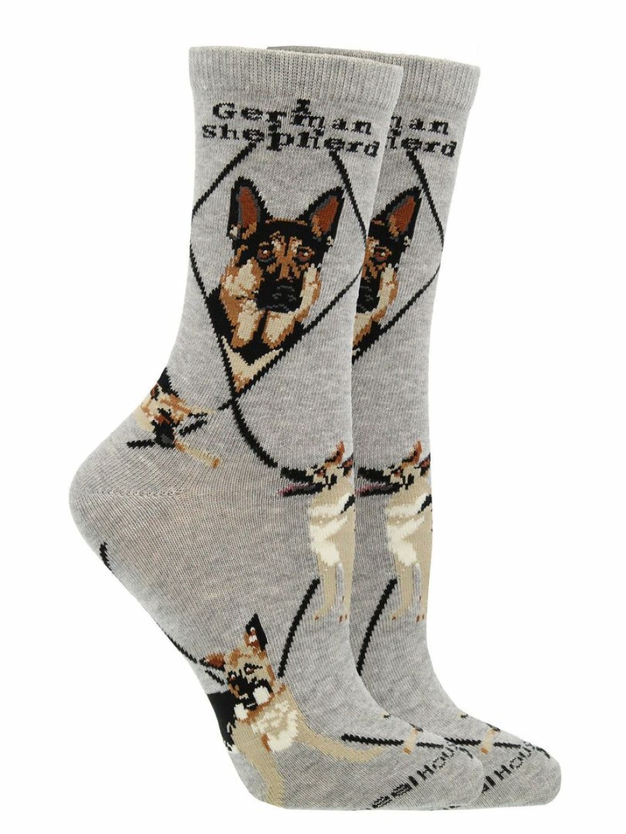 Ncaa Socks * | Outlet Whd Crazy Socks Crew German Shepherd Socks For Women Gift For Dog Lovers