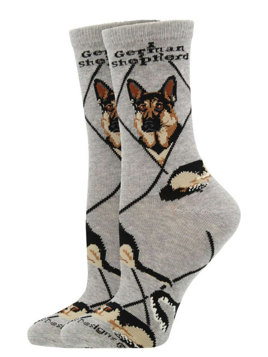 Ncaa Socks * | Outlet Whd Crazy Socks Crew German Shepherd Socks For Women Gift For Dog Lovers