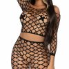 Lingerie * | Leg Avenue Net It Together Biker Short Set