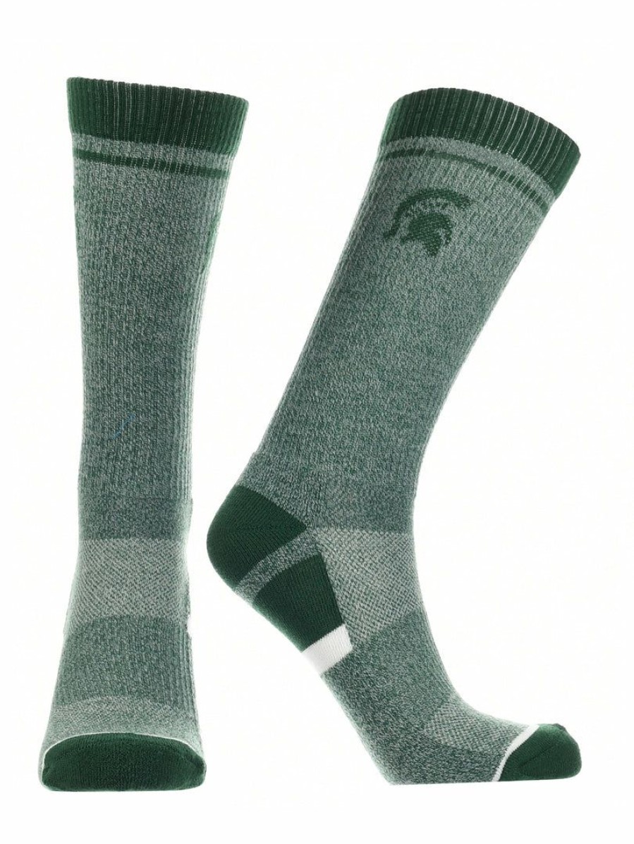 Ncaa Socks * | Brand New Tck All Schools Michigan State Spartans Socks Victory Parade Crew Length Green/White