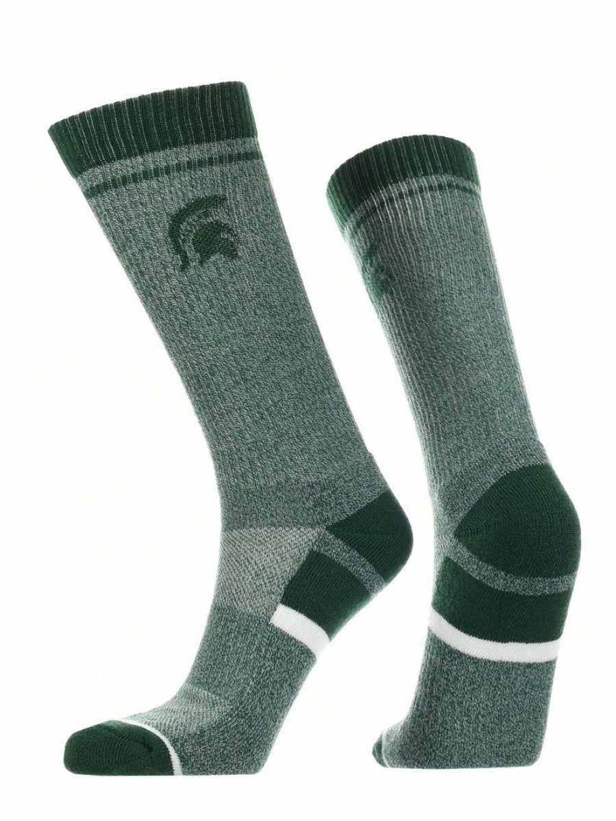 Ncaa Socks * | Brand New Tck All Schools Michigan State Spartans Socks Victory Parade Crew Length Green/White