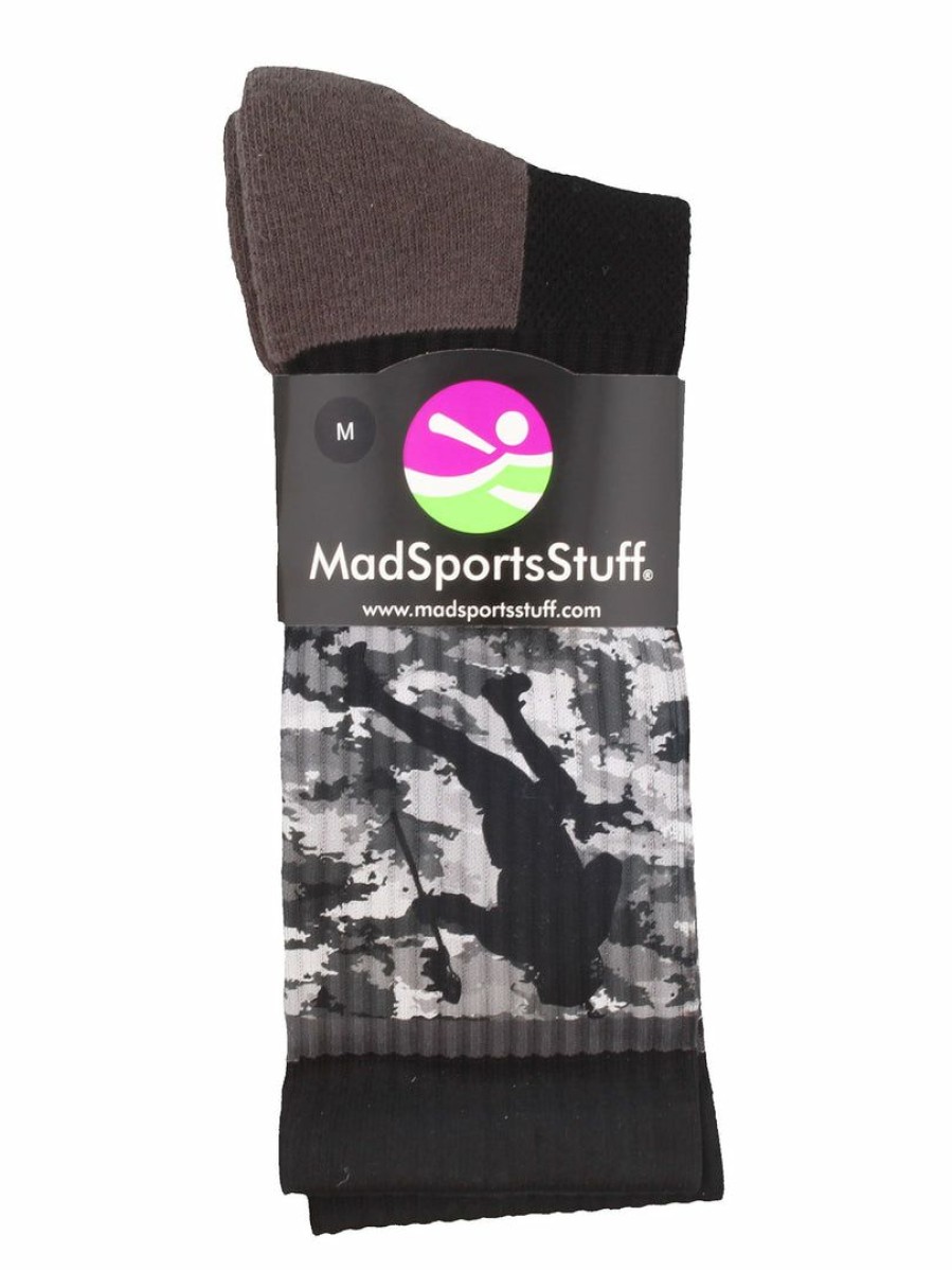 Ncaa Socks * | Discount Madsportsstuff Lacrosse Socks With Player On Camo Background Crew Socks (Multiple Colors)