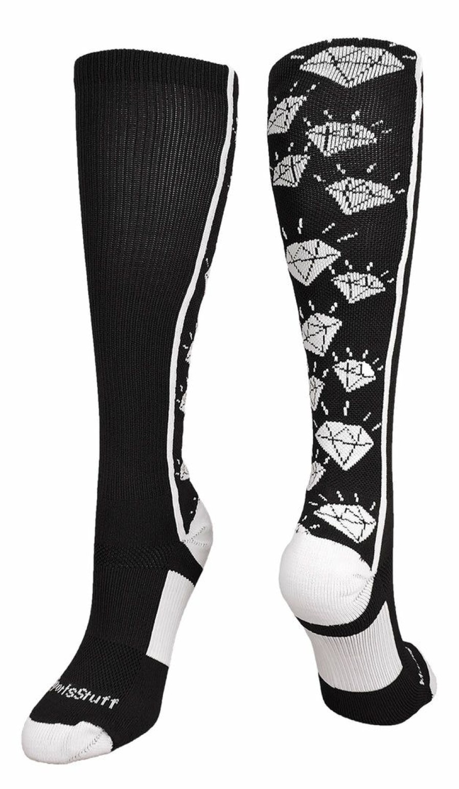 Ncaa Socks * | Cheapest Madsportsstuff Softball Socks With Diamonds For Girls Over The Calf (Multiple Colors)