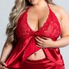 Lingerie * | Yandy Plus Size Enticing Words Satin Cami Set