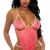 Lingerie * | Popsi Lingerie Cut-Out Coral Lace Teddy