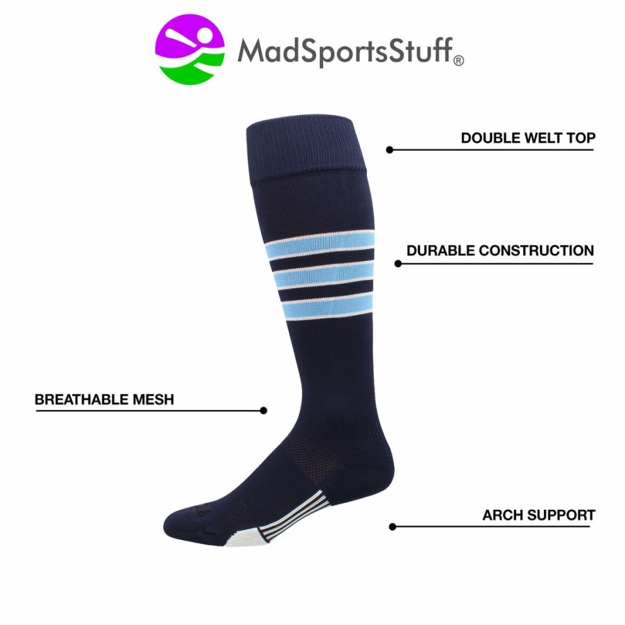 Ncaa Socks * | Cheap Madsportsstuff Dugout 3 Stripe Softball Socks (Multiple Colors)