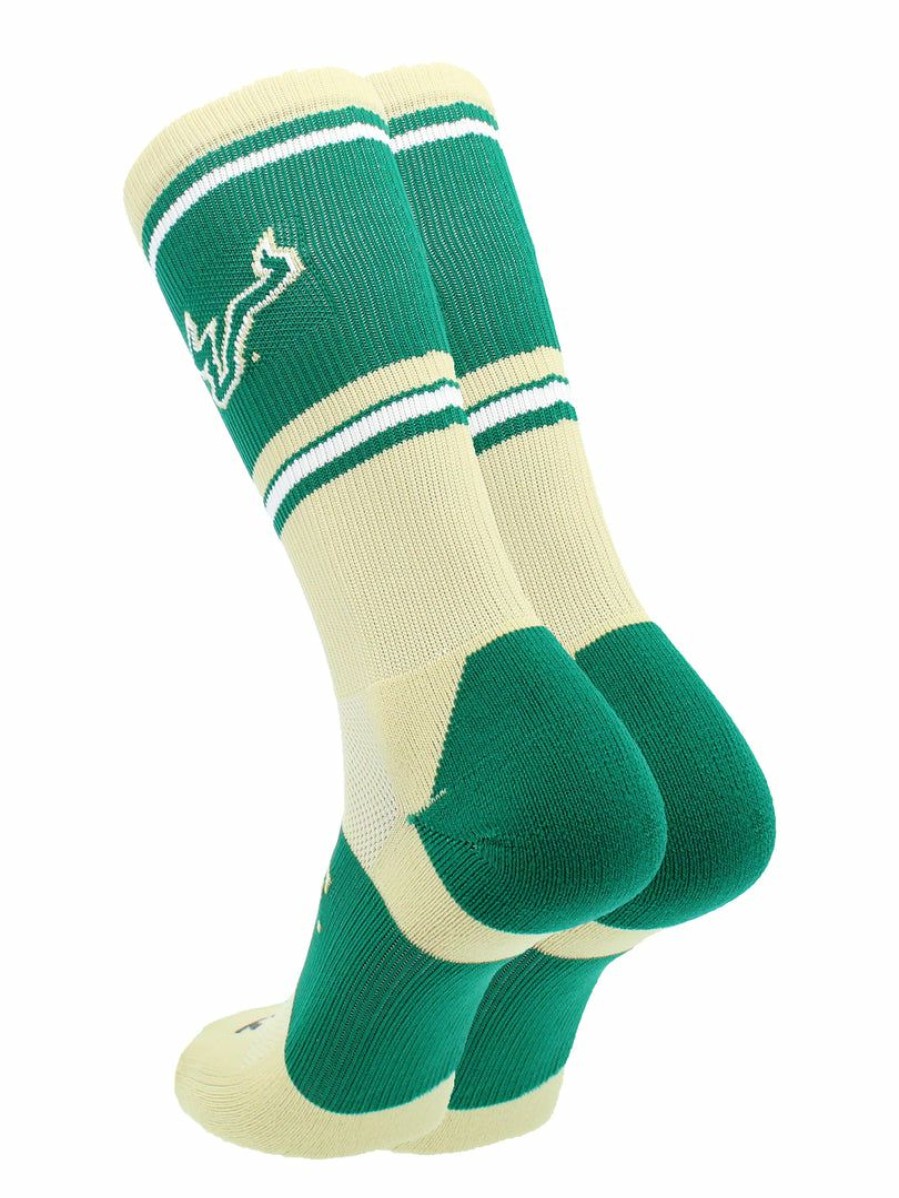 Ncaa Socks * | Best Deal Tck Sports University Of South Florida Bulls Socks Jersey Crew All Schools Gold/Green