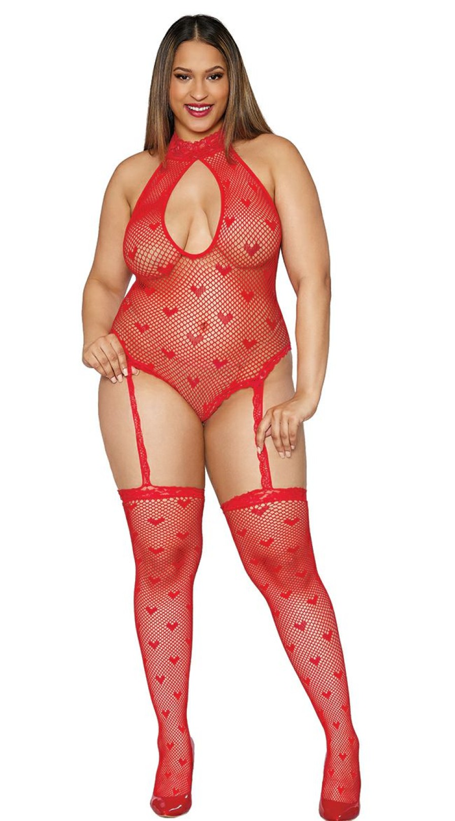 Lingerie * | Dreamgirl Plus Size Heart For You Bodystocking