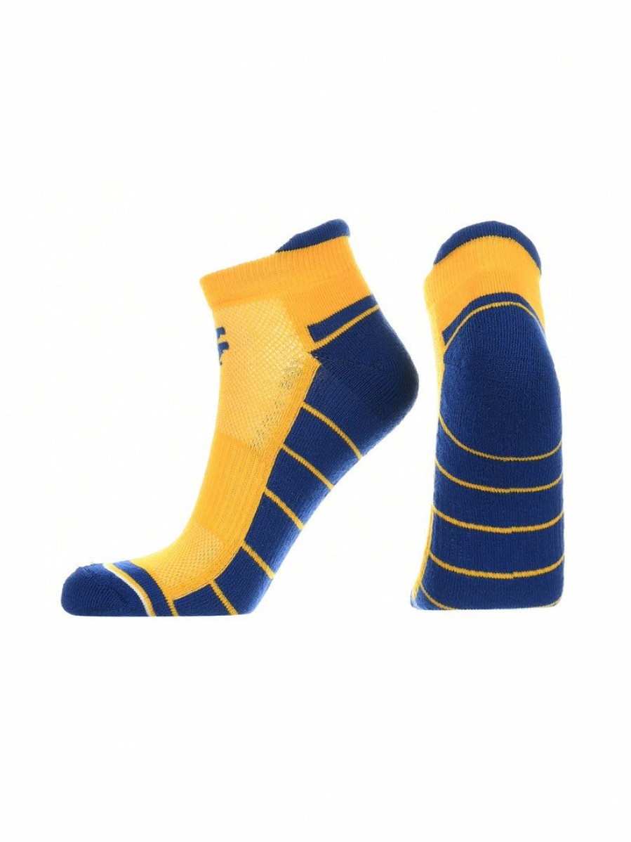 Ncaa Socks * | New Tck West Virginia Mountaineers Low Cut Ankle Socks With Tab Gold/Blue