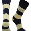 Ncaa Socks * | Best Reviews Of Tck Georgia Tech Yellow Jackets Socks Game Day Striped Crew Socks All Schools Blue/Gold