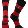 Ncaa Socks * | Promo Tck Wisconsin Badgers Socks Game Day Striped Crew Socks Cardinal/Black