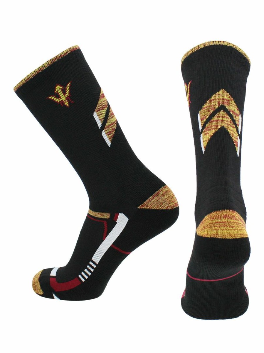 Ncaa Socks * | Cheap Tck Asu Sun Devils Socks Arizona State University Sun Devils Champion Crew Socks All Schools Black/Maroon