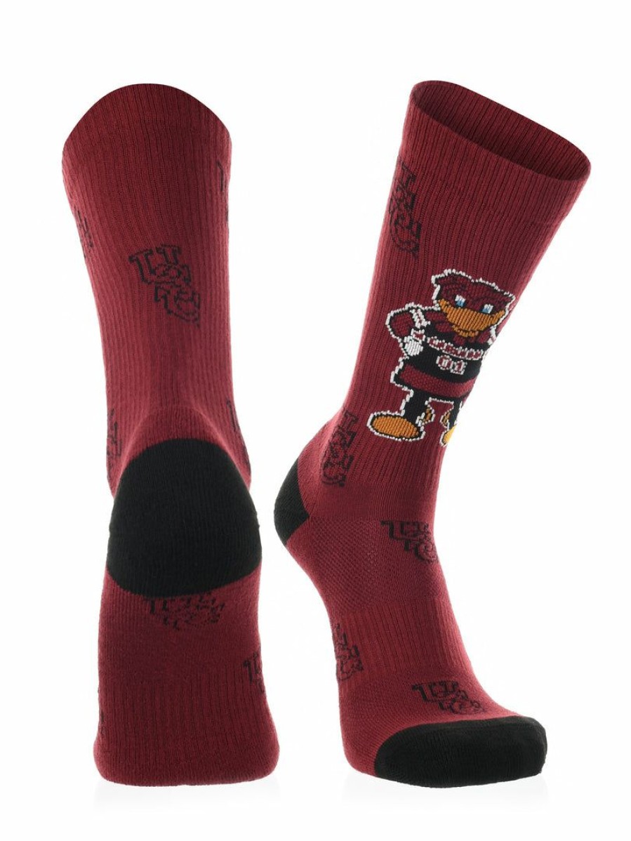 Ncaa Socks * | Outlet Tck All Schools South Carolina Gamecocks Socks Crew Length Sock Mayhem Garnet/Black