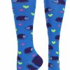 Ncaa Socks * | Buy Madsportsstuff Hedgehog Love Over The Calf Athletic Socks Softball Socks Electric Blue/Purple