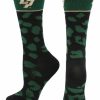 Ncaa Socks * | Flash Sale Tck All Schools Cal Poly Mustangs Socks Womens Savage Crew Socks Green/Black