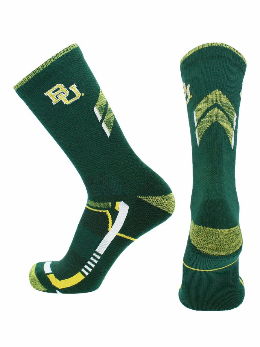 Ncaa Socks * | Cheapest Tck Baylor Bears Socks Baylor University Bears Champion Crew Socks Green/Gold