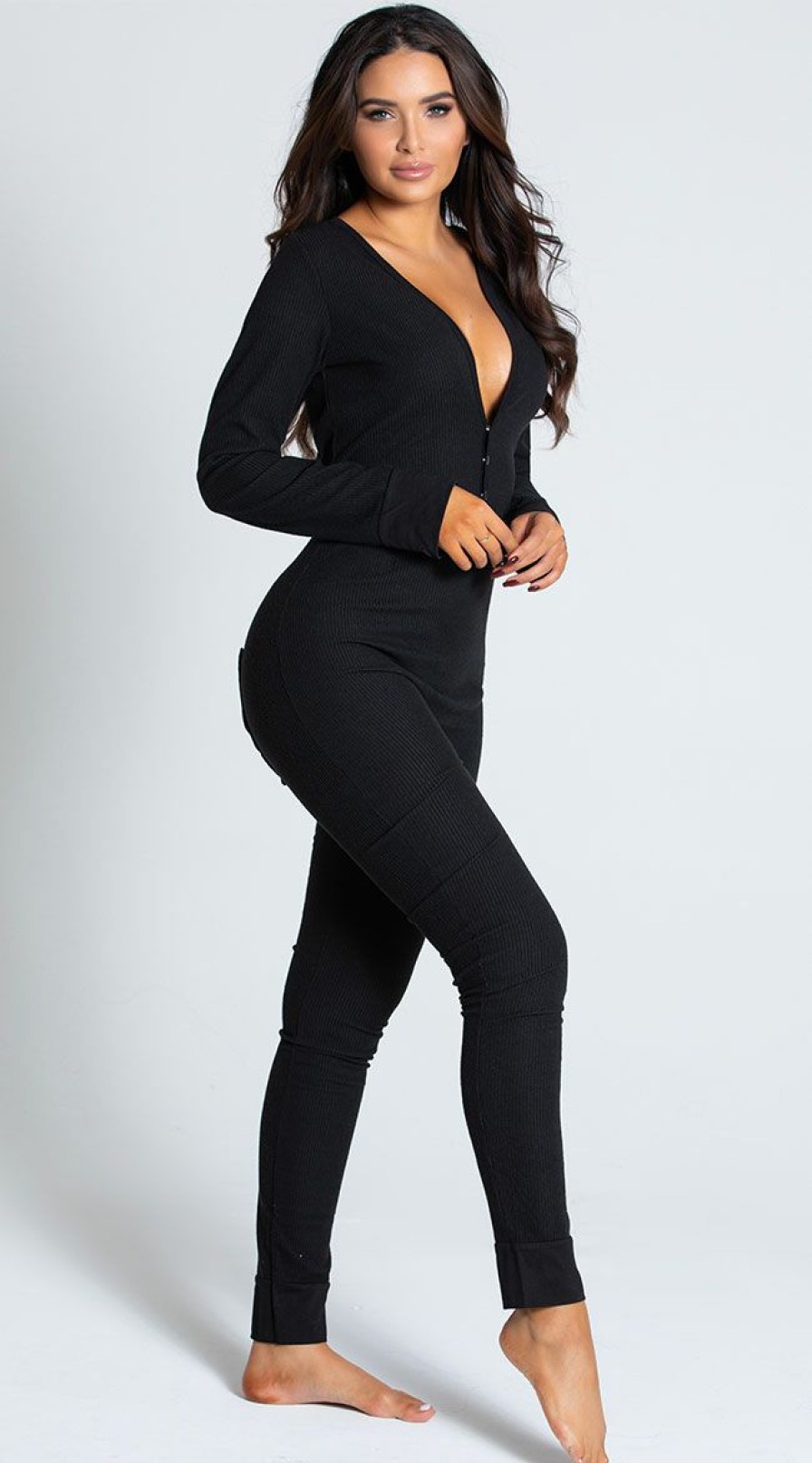 Lingerie * | Leg Avenue Love Me Long Johns Jumpsuit