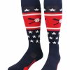 Ncaa Socks * | Buy Tck Patriotic Usa Baseball Socks With Baseball Bats Logo Navy/Red/White