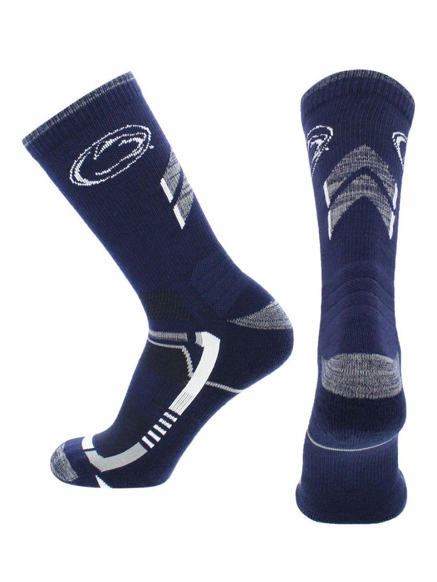 Ncaa Socks * | Flash Sale Tck All Schools Penn State Nittany Lions Socks Pennsylvania State University Nittany Lions Champion Crew Socks Dark Blue/White