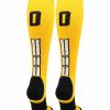 Ncaa Socks * | Budget Madsportsstuff Gold Player Id Custom Number Over The Calf Socks For Softball Baseball Football Boys And Girls