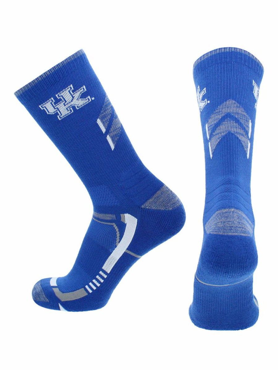 Ncaa Socks * | Best Deal Tck All Schools Kentucky Wildcats Socks University Of Kentucky Wildcats Champion Crew Socks Blue/White