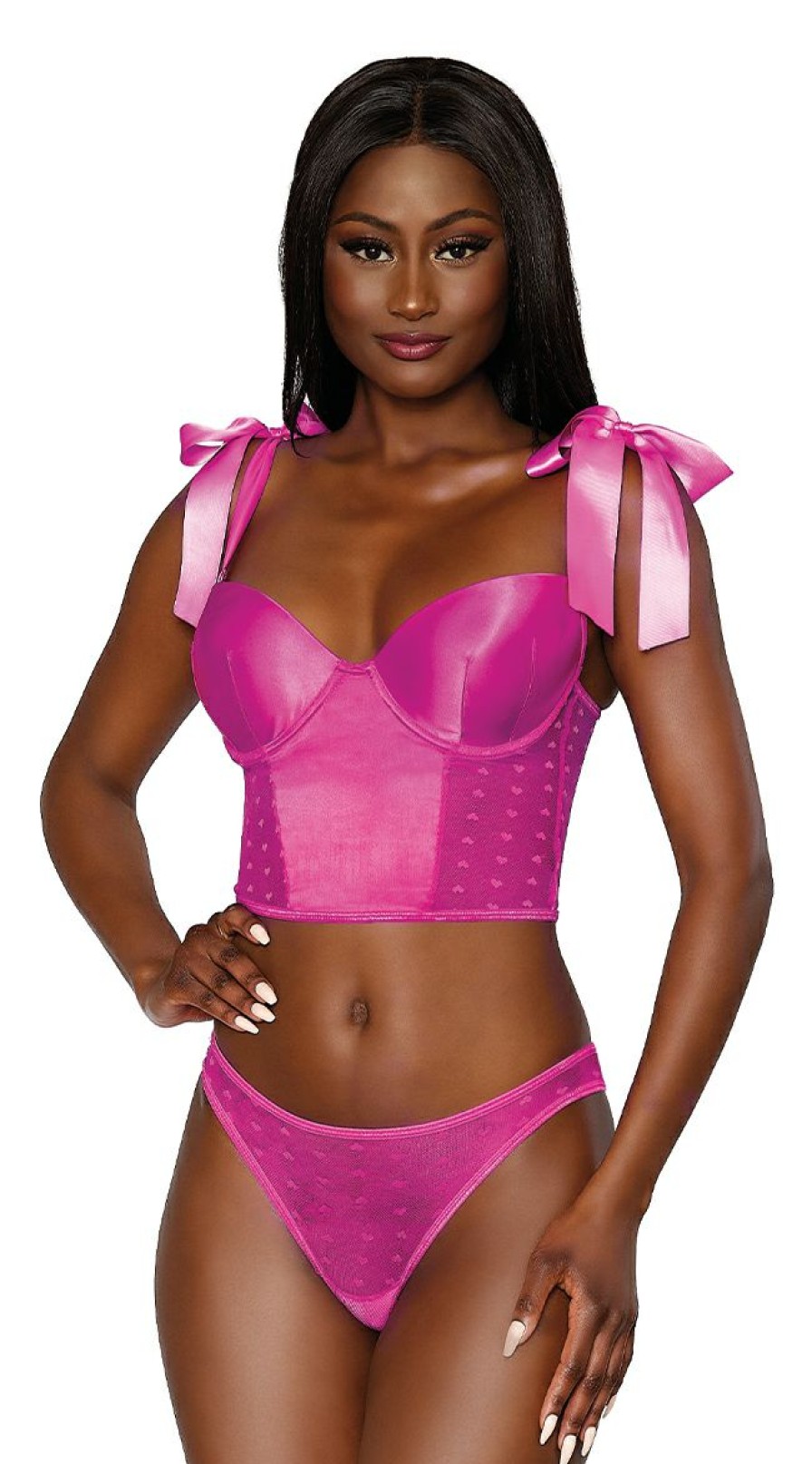 Lingerie * | Dreamgirl Locked In Love Bustier Set