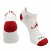 Ncaa Socks * | Best Pirce Tck All Schools Alabama Crimson Tide Socks Footie No Show White/Crimson