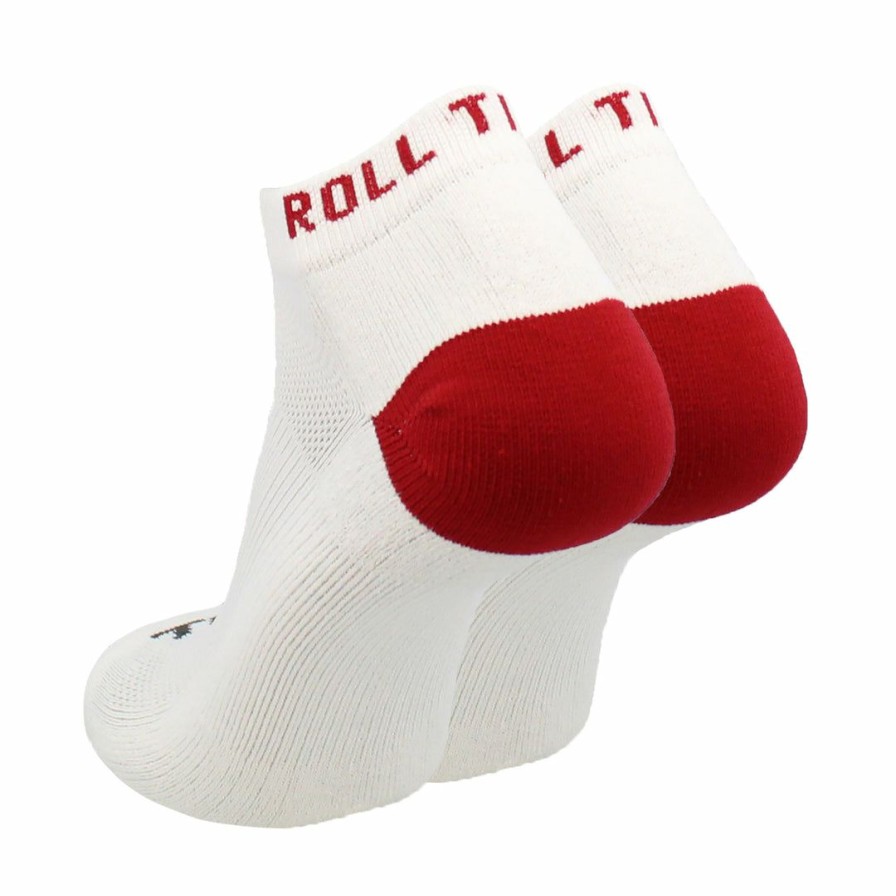 Ncaa Socks * | Best Pirce Tck All Schools Alabama Crimson Tide Socks Footie No Show White/Crimson