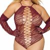 Dancewear * | Dreamgirl Plus Size Fishnet Zebra Teddy And Gloves Set