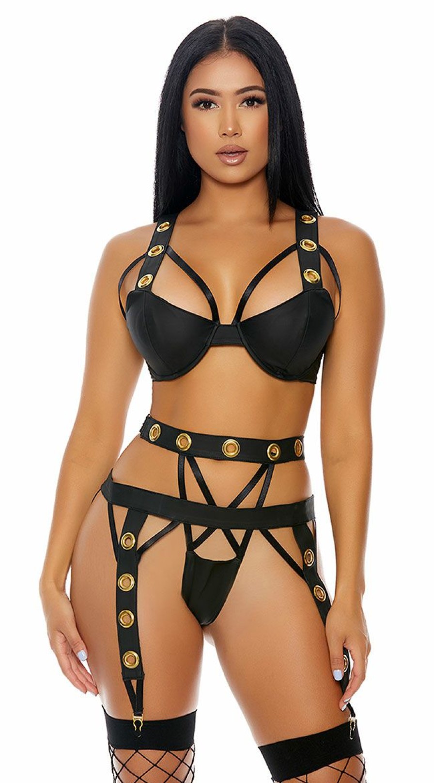 Lingerie * | Forplay Caged Babe Bra Set