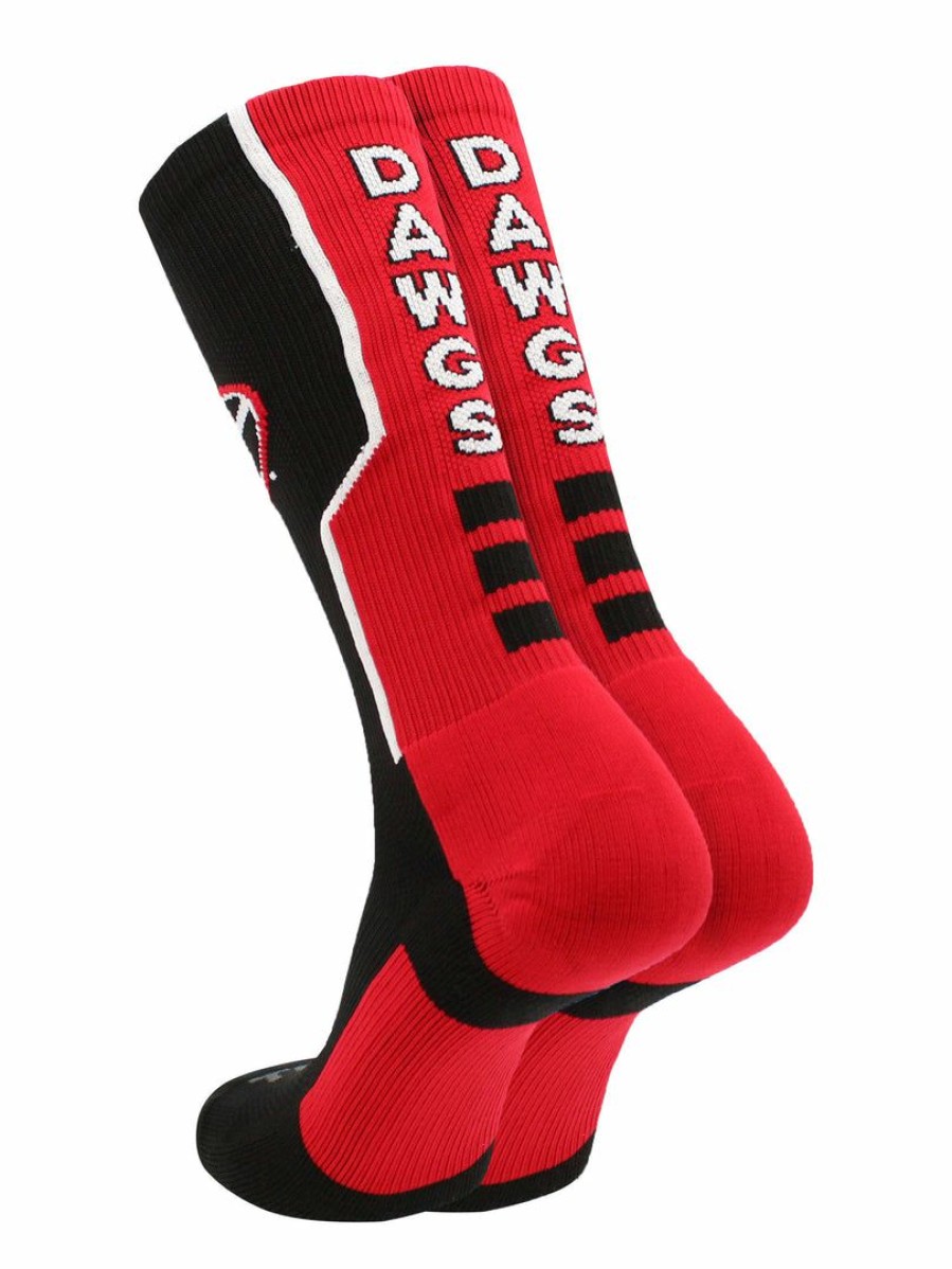 Ncaa Socks * | Best Deal Tck University Of Georgia Bulldogs Socks Perimeter Crew Black/Scarlet/White