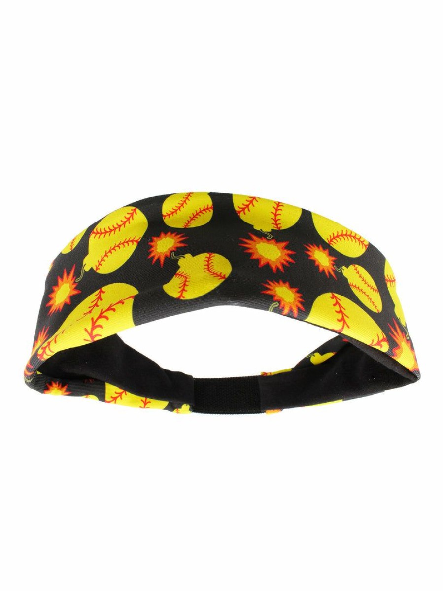 Accessories * | Wholesale Madsportsstuff Softball Bomber Headband With Softball Bomb Logos Headbands