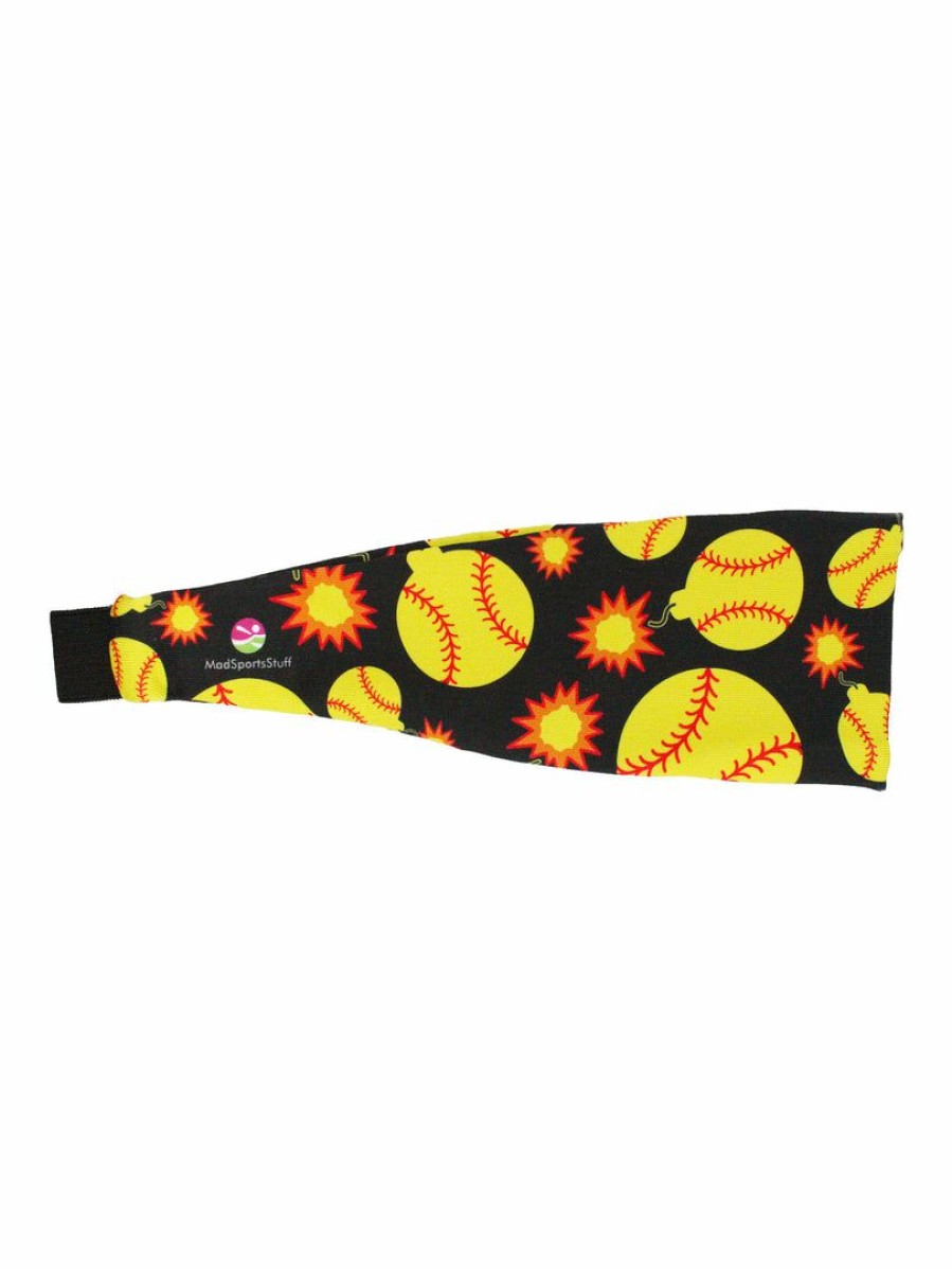 Accessories * | Wholesale Madsportsstuff Softball Bomber Headband With Softball Bomb Logos Headbands