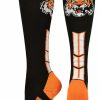 Ncaa Socks * | Brand New Madsportsstuff Tigers Logo Over The Calf Socks Black/Orange