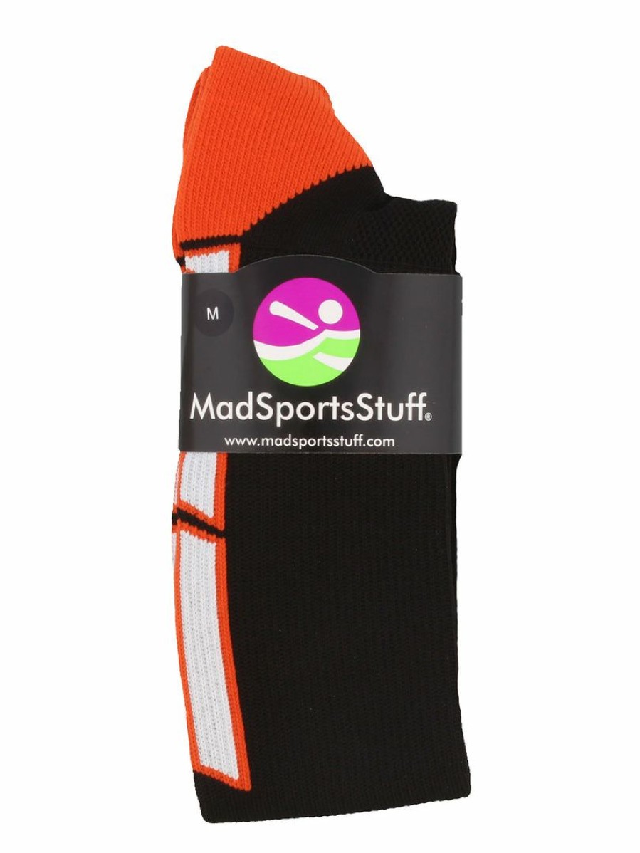 Ncaa Socks * | Brand New Madsportsstuff Tigers Logo Over The Calf Socks Black/Orange