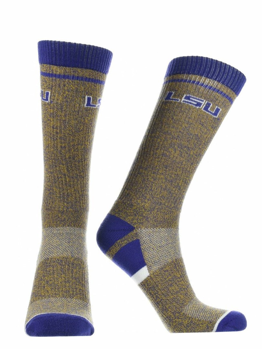 Ncaa Socks * | Hot Sale Tck All Schools Lsu Tigers Socks Victory Parade Crew Length Purple/Gold