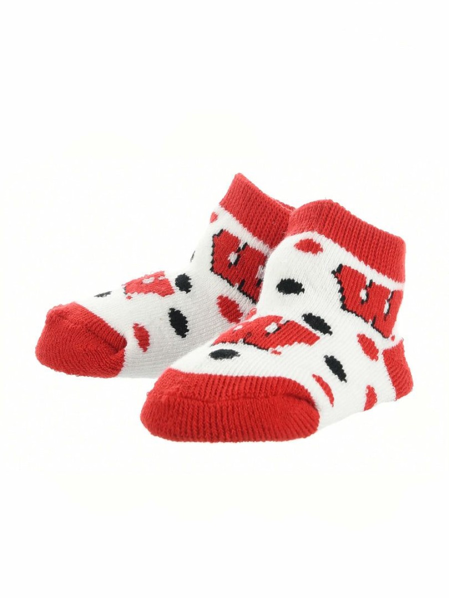 Ncaa Socks * | Buy Tck Wisconsin Badgers Toddler Socks Low Cut Little Fan All Schools Red/Black/White