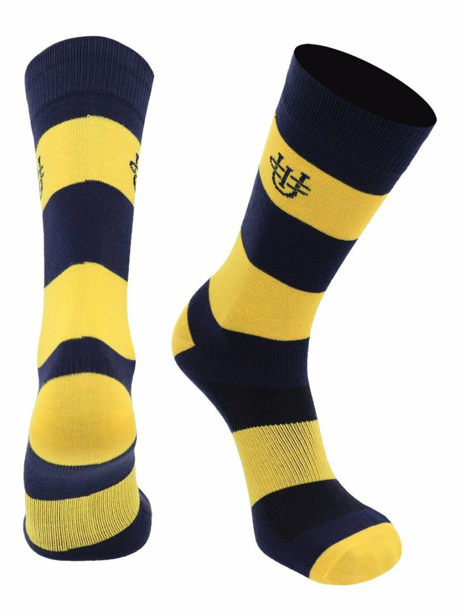 Ncaa Socks * | Best Sale Tck Uc Irvine Anteaters Socks Game Day Striped Crew Socks Blue/Gold