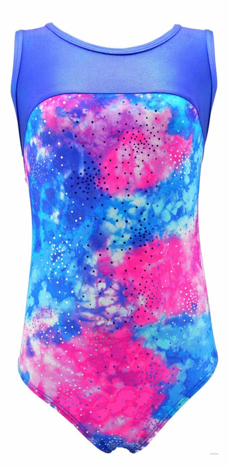 By Sport * | Deals Madsportsstuff Keyhole Style Girls Gymnastics Leotard Princess Tie Dye