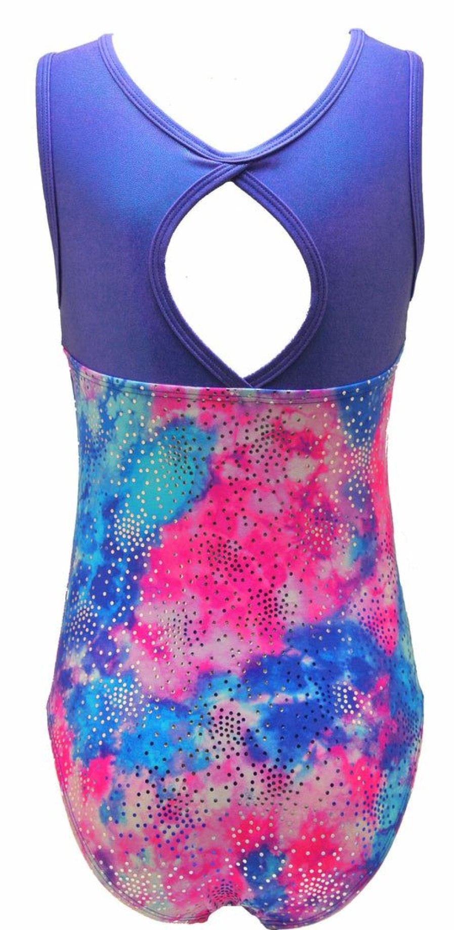 By Sport * | Deals Madsportsstuff Keyhole Style Girls Gymnastics Leotard Princess Tie Dye