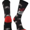 Ncaa Socks * | Deals Tck Georgia Bulldogs Socks Crew Length Sock Mayhem All Schools Black/Red/White