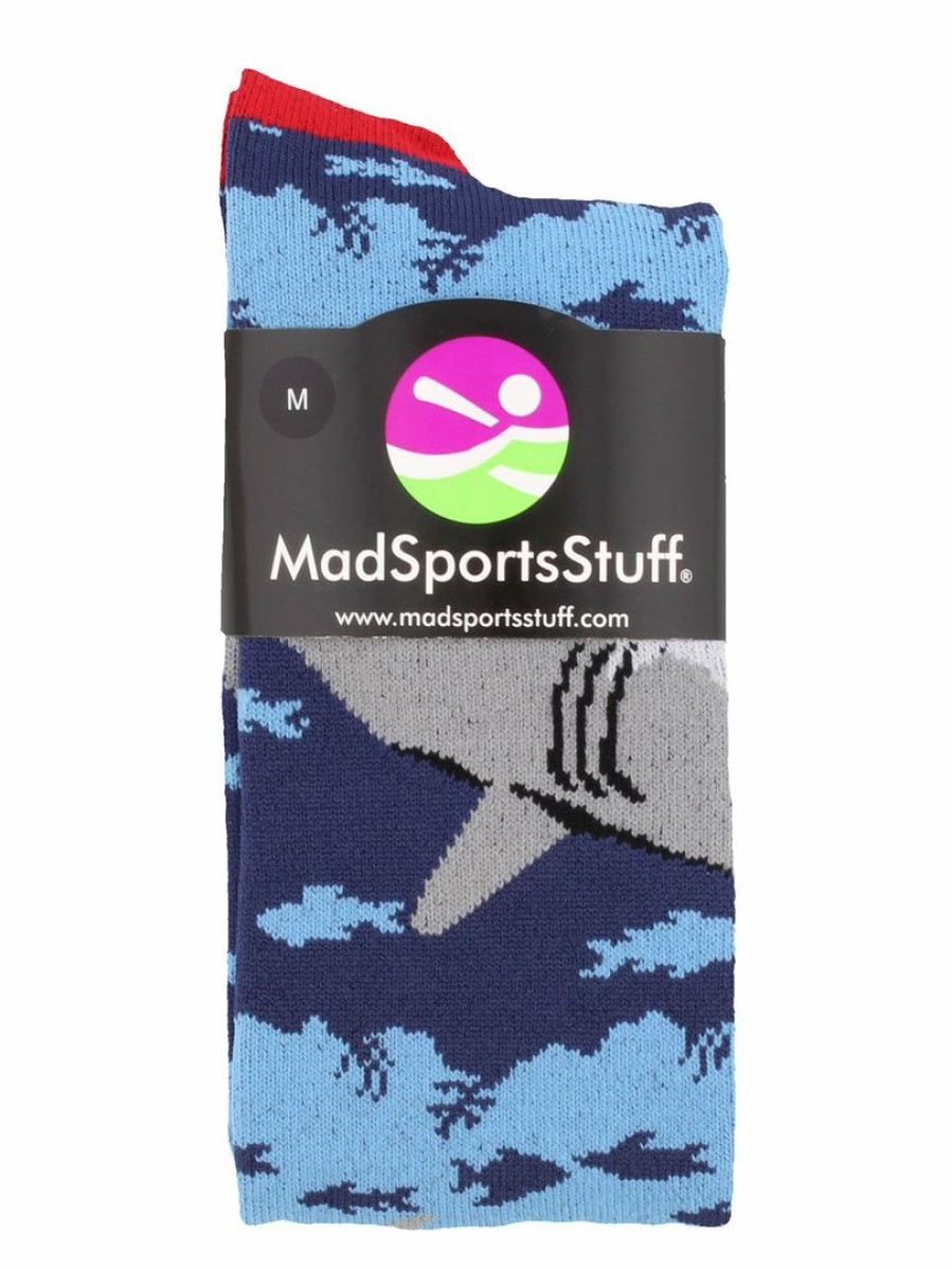 Ncaa Socks * | Best Pirce Madsportsstuff Softball Socks Great White Sharks Athletic Over The Calf Socks Navy/Scarlet/Grey